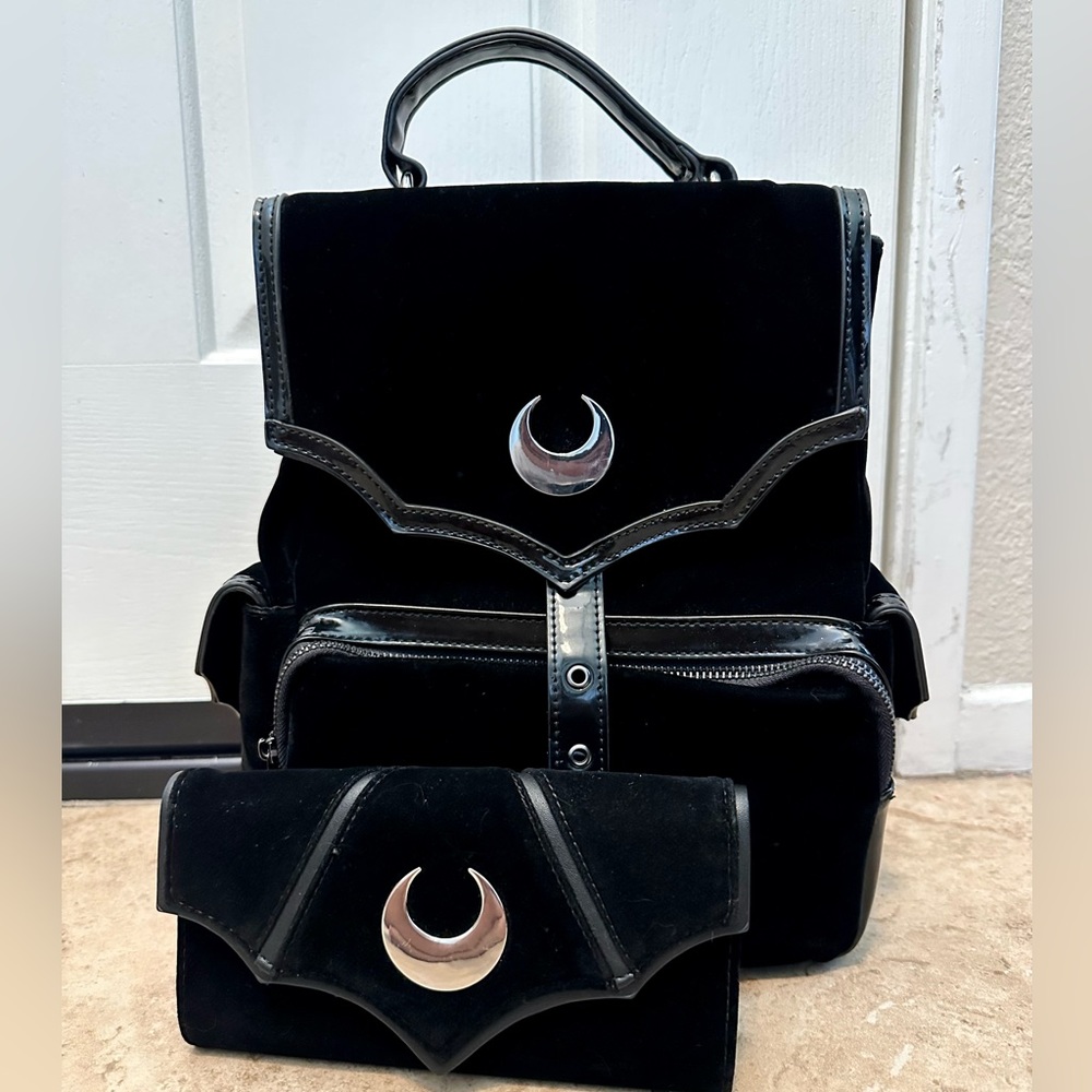 KILLSTAR Nyah Velvet Backpack and Wallet Set